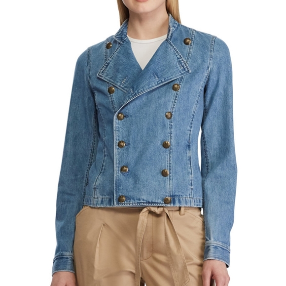 Ralph Lauren Jackets & Blazers - NWT Crest-Buttoned Denim Officer's Jacket